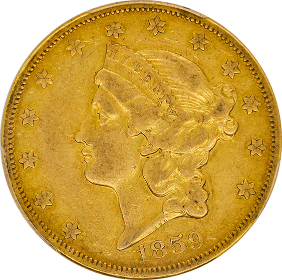 Picture of 1859-O LIBERTY HEAD $20 XF40 