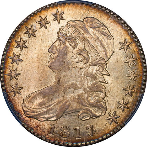 Picture of 1817/3 CAPPED BUST 50C MS62 