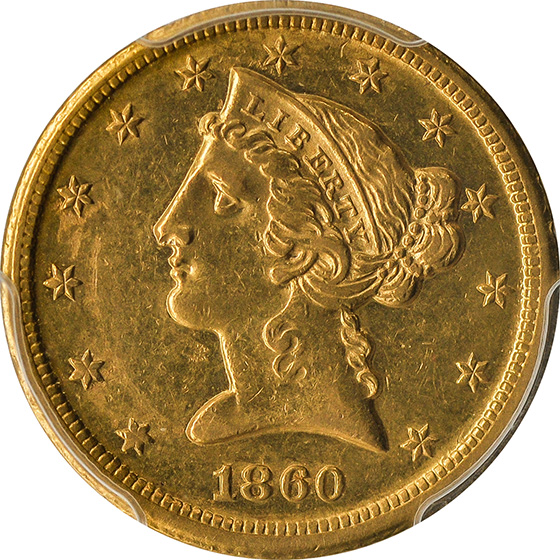 Picture of 1860-D LIBERTY $5, MEDIUM D AU55 