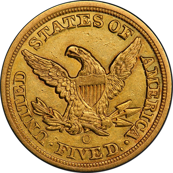 Picture of 1854-O LIBERTY $5 AU53 