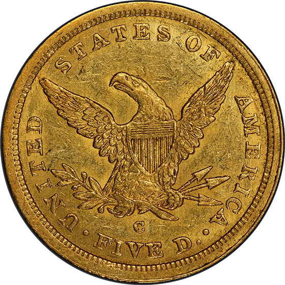 Picture of 1843-C LIBERTY $5 AU58 