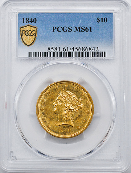 Picture of 1840 LIBERTY HEAD $10 MS61 