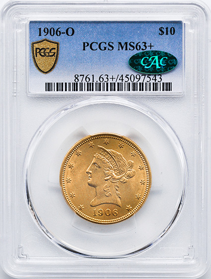 Picture of 1906-O LIBERTY HEAD $10 MS63+ 