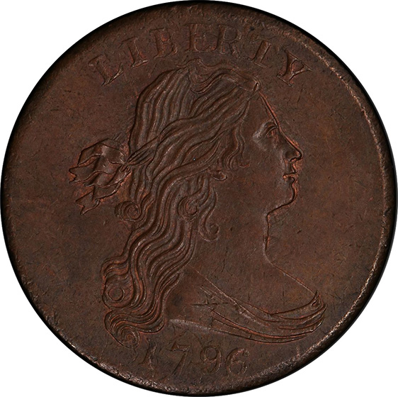 Picture of 1796 DRAPED BUST 1C, REVERSE OF 1795 MS65 Brown
