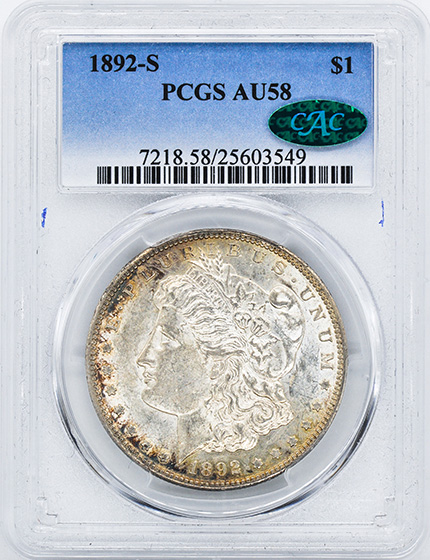Picture of 1892-S MORGAN S$1 AU58 