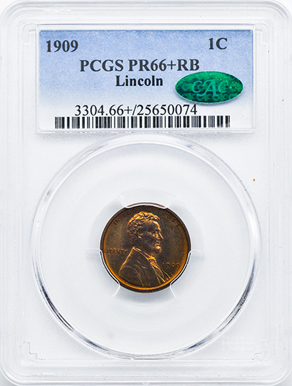Picture of 1909 LINCOLN MATTE 1C PR66+ Red Brown