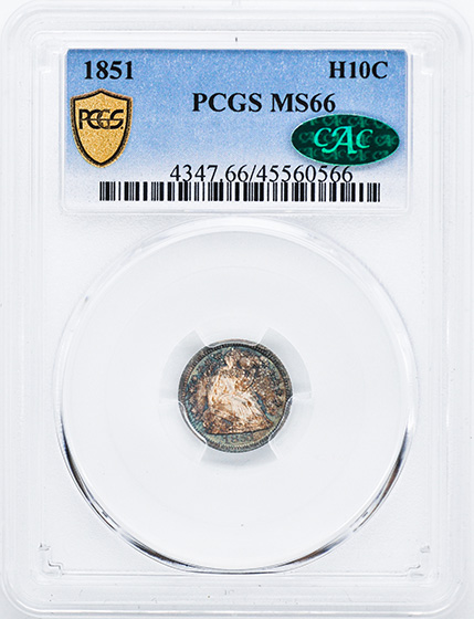 Picture of 1851 LIBERTY SEATED H10C MS66 