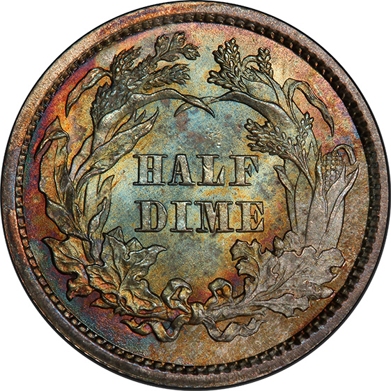 Picture of 1860 LIBERTY SEATED H10C MS67+ 