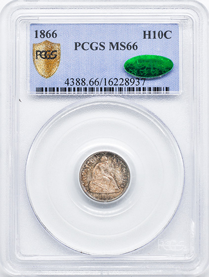 Picture of 1866 LIBERTY SEATED H10C MS66 