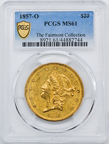 Picture of 1857-O LIBERTY HEAD $20 MS61 