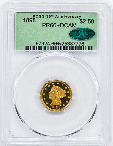 Picture of 1898 LIBERTY HEAD $2.5 PR66+ Deep Cameo