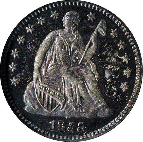 Picture of 1858 LIBERTY SEATED H10C PR67 