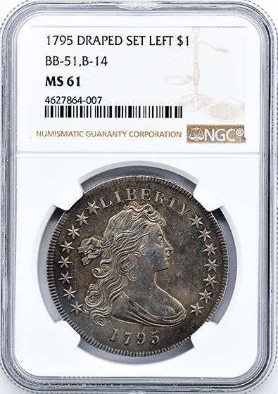 Picture of 1795 DRAPED BUST $1, OFF-CENTER BUST MS61 