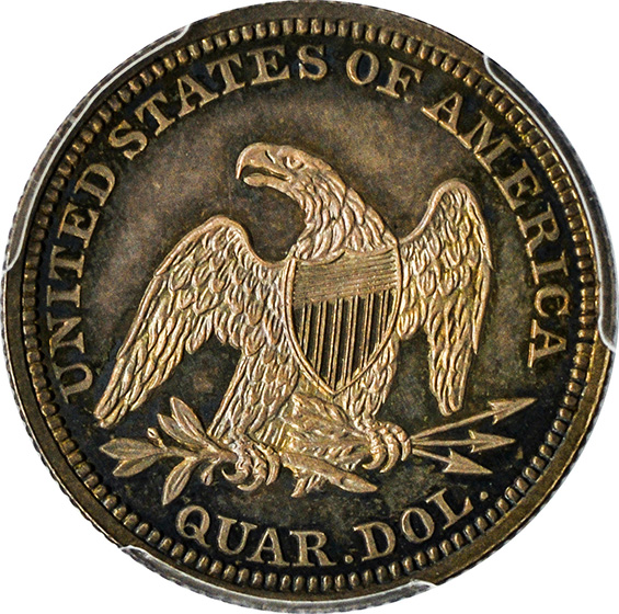 Picture of 1845 LIBERTY SEATED 25C, NO MOTTO PR64+ 