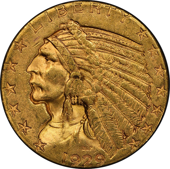 Picture of 1929 INDIAN HEAD $5 MS63 