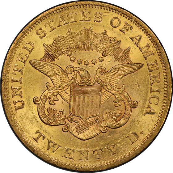 Picture of 1863 LIBERTY HEAD $20 MS61 