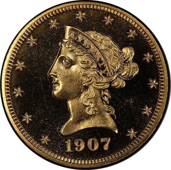 Picture of 1907 LIBERTY HEAD $10, LIBERTY PR65+ Cameo