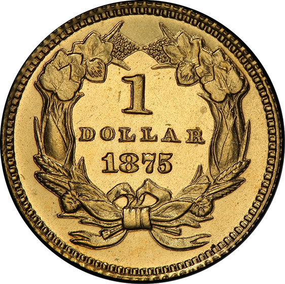 Picture of 1875 G$1 GILT J-1432 PR64 