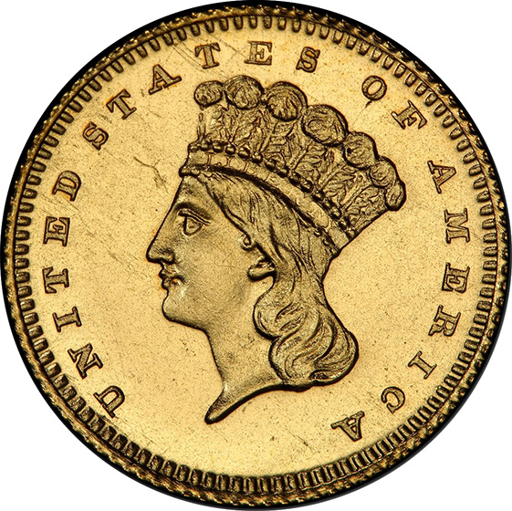 Picture of 1875 G$1 GILT J-1432 PR64 