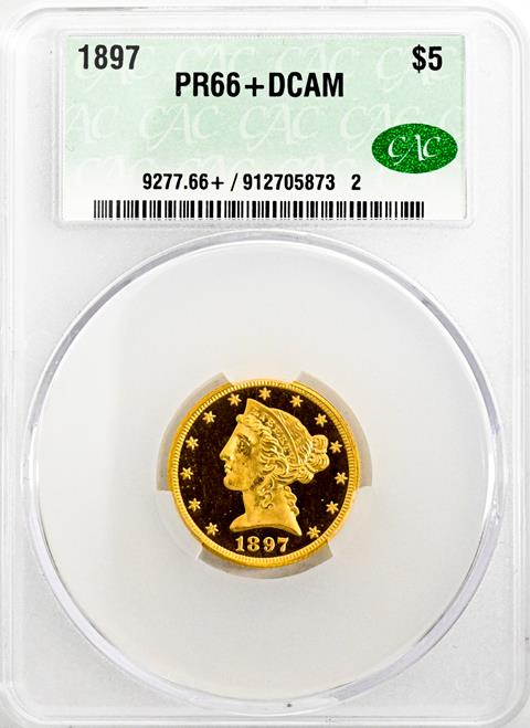 Picture of 1897 LIBERTY $5 PR66+ Deep Cameo