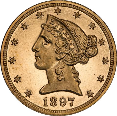 Picture of 1897 LIBERTY $5 PR67 Deep Cameo