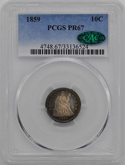 Picture of 1859 LIBERTY SEATED 10C PR67 