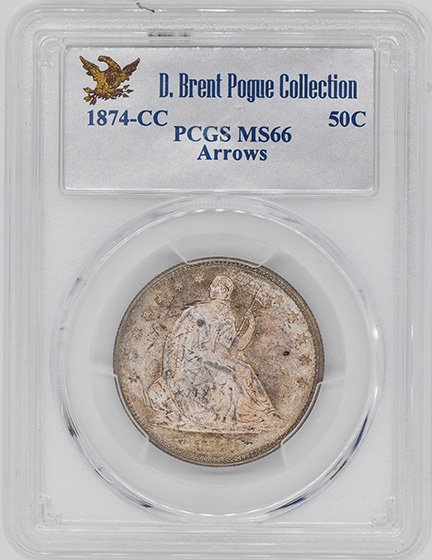 Picture of 1874-CC LIBERTY SEATED 50C, ARROWS MS66 