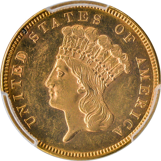Picture of 1860-S INDIAN PRINCESS $3 MS61 