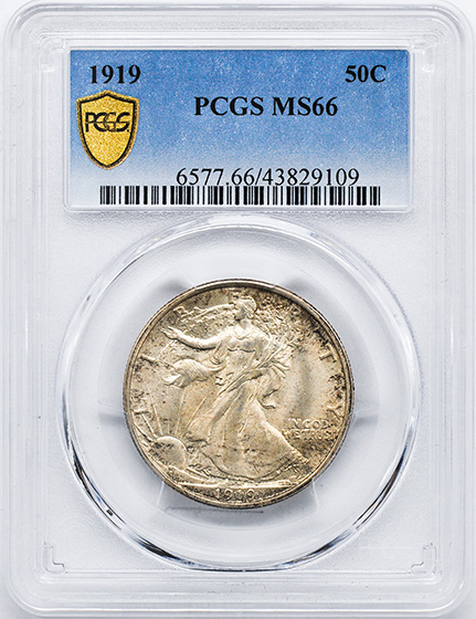 Picture of 1919 WALKING LIBERTY 50C MS66 