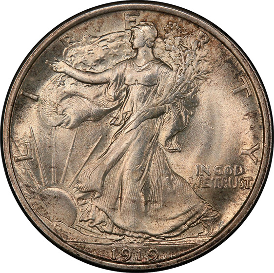 Picture of 1919 WALKING LIBERTY 50C MS66 