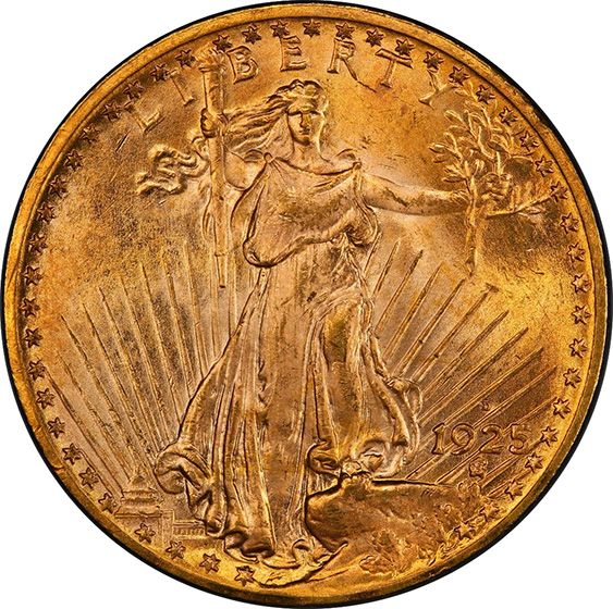 Picture of 1925-D ST. GAUDENS $20 MS65 