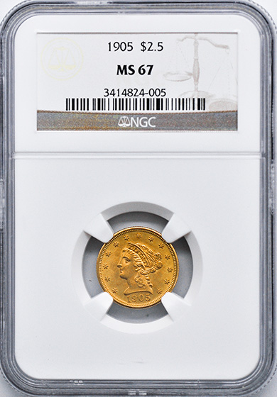 Picture of 1905 LIBERTY HEAD $2.5 MS67 