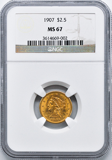 Picture of 1907 LIBERTY HEAD $2.5 MS67 