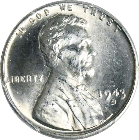 Picture of 1943-D LINCOLN STEEL 1C MS68 