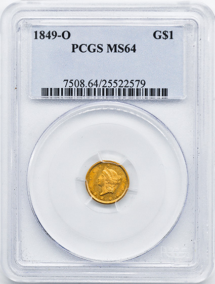 Picture of 1849-O GOLD G$1, TYPE 1 MS64 