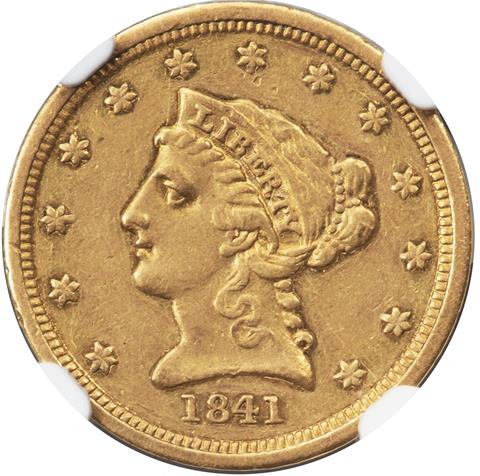 1841 LIBERTY HEAD $2.5 PR55