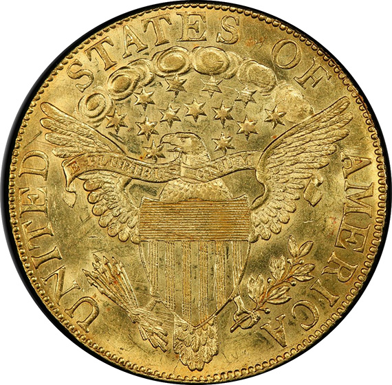 Picture of 1803 DRAPED BUST $10, 14 STAR REVERSE MS64 