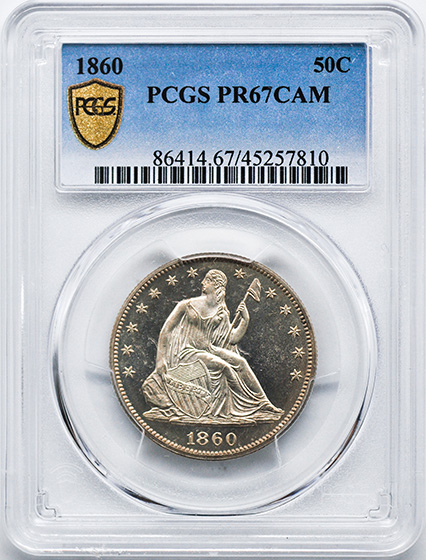 Picture of 1860 LIBERTY SEATED 50C PR67 Cameo