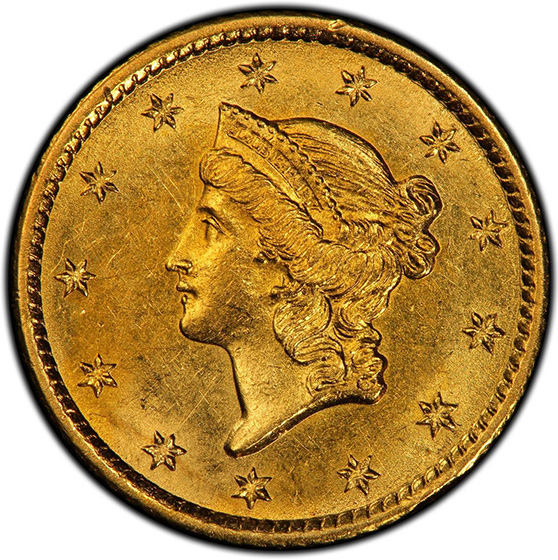 Picture of 1850-O GOLD G$1, TYPE 1 MS62 