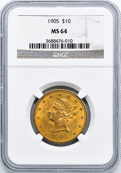 Picture of 1905 LIBERTY HEAD $10 MS64 