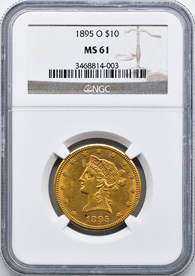 Picture of 1895-O LIBERTY HEAD $10 MS61 