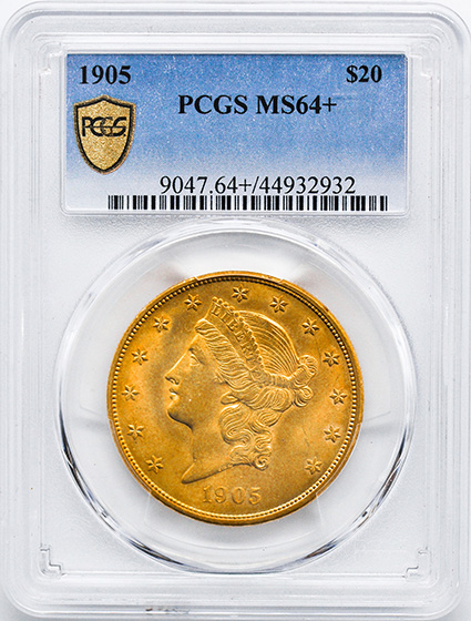 Picture of 1905 LIBERTY HEAD $20 MS64+ 