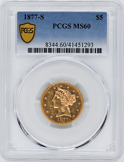 Picture of 1877-S LIBERTY $5 MS60 