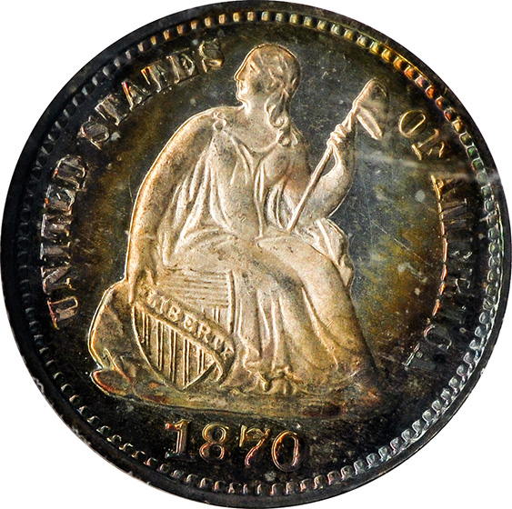 Picture of 1870 LIBERTY SEATED H10C PR68 