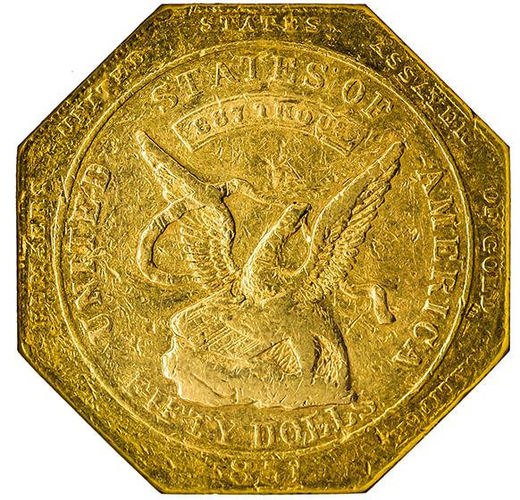 Picture of 1851 887 HUMBERT $50 RE AU55 