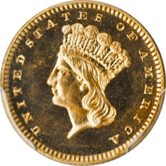 Picture of 1865 GOLD G$1, TYPE 3 PR64 Cameo
