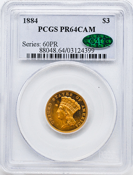 Picture of 1884 INDIAN PRINCESS $3 PR64 Cameo