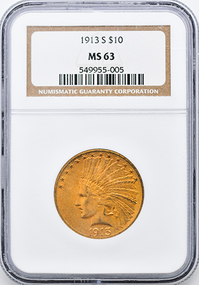 Picture of 1913-S INDIAN $10 MS63 