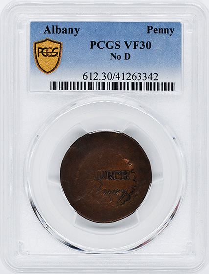 Picture of ALBANY NO D PENNY VF30 Brown