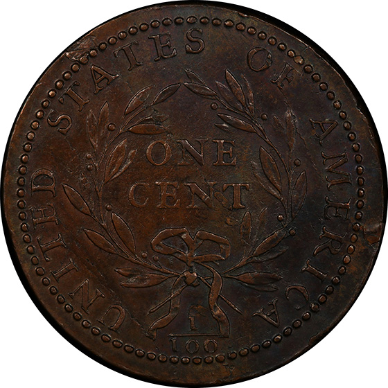 Picture of 1793 LIBERTY CAP 1C, LIBERTY CAP AU53 Brown